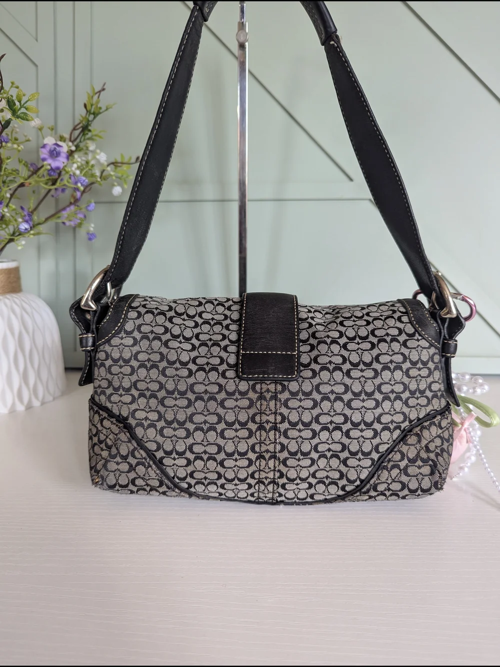 Vintage Coach Soho Signature Buckle Flap Shoulder Bag